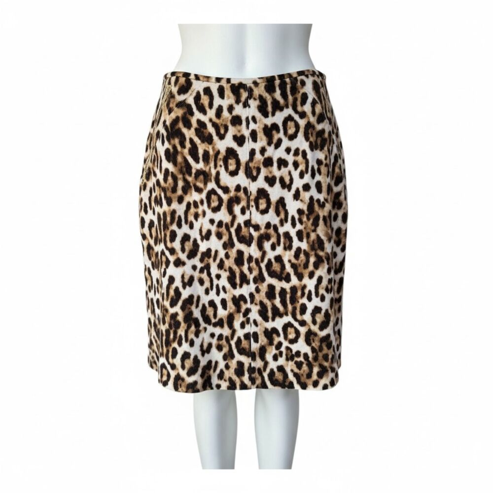 Chico's Brown Leopard Print Knee Length Pencil Skirt, Size 3/XL